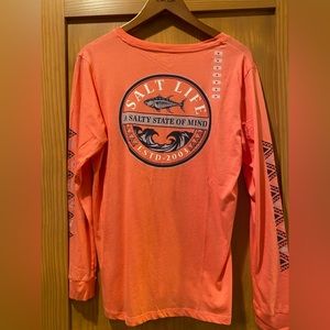Salt Life Women’s Salmon A Salty State Of Mind Long Sleeve Shirt NWT Size M